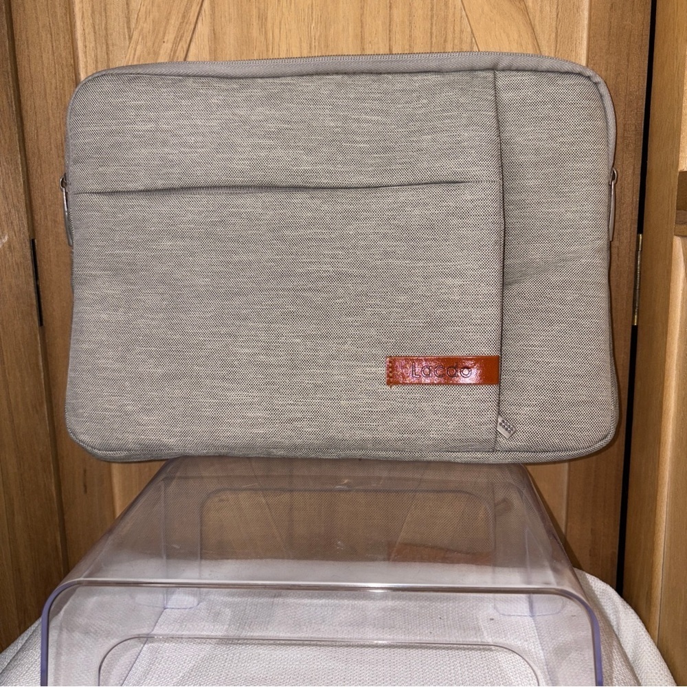 Logitech Gray and Brown Minimalist Laptop Sleeve